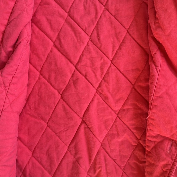 Red Quilted Chore Barn Coat, Size Large - Picture 7 of 8